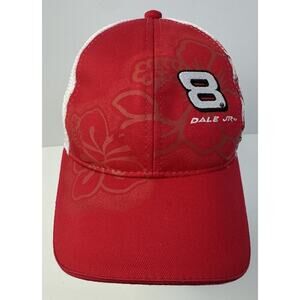 Dale Jr. #8 Nascar Red Hawaiian Meshback Baseball Chase Auth. Hat Adjust Back